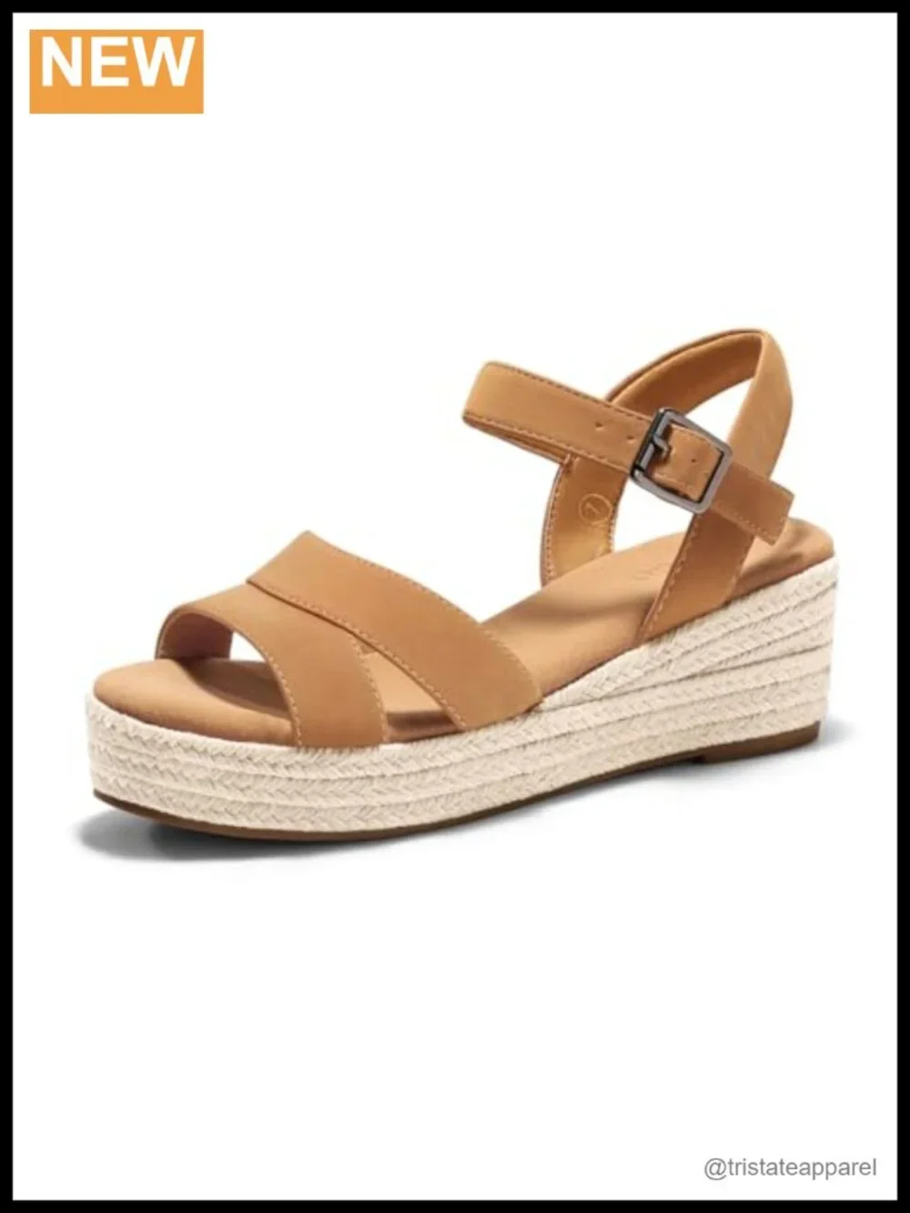 Wedge Platform Sandals Espadrille Heels Open Toe Buckle Ankle Strap